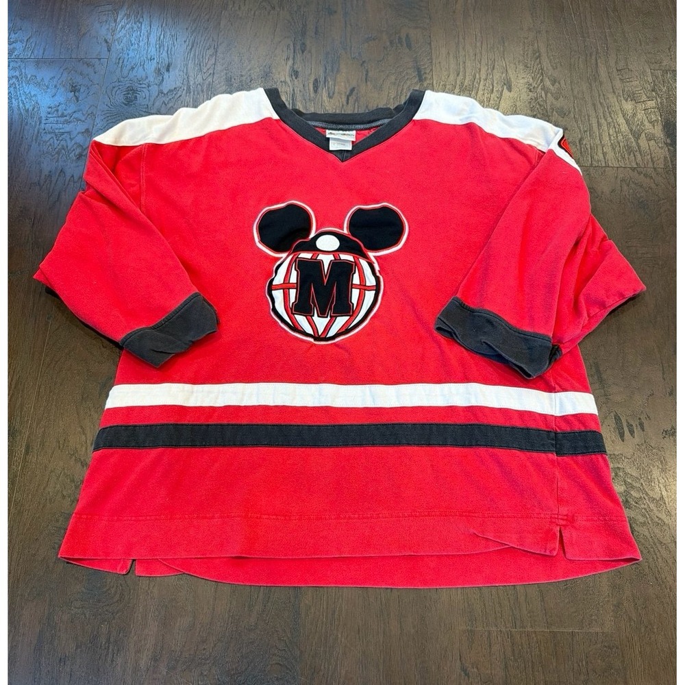 Vintage‎ 90s Mickey Mouse Hockey Jersey XL